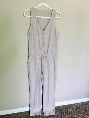 Prana Sleeveless Hemp Blend Jumpsuit - Drawstring Waist
